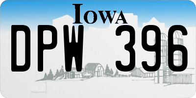 IA license plate DPW396