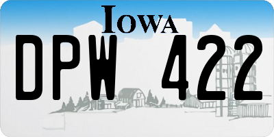 IA license plate DPW422