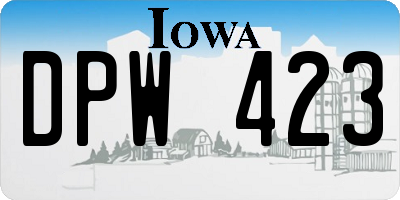 IA license plate DPW423