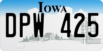 IA license plate DPW425