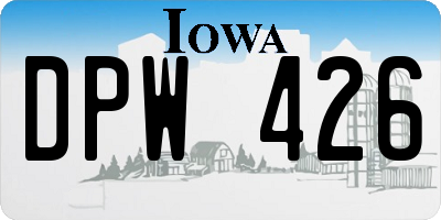IA license plate DPW426
