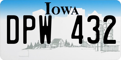 IA license plate DPW432
