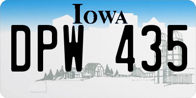 IA license plate DPW435