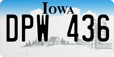 IA license plate DPW436