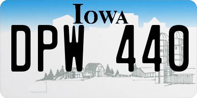 IA license plate DPW440
