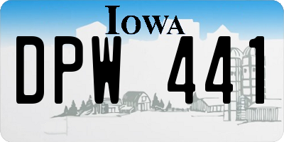 IA license plate DPW441