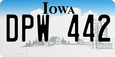 IA license plate DPW442