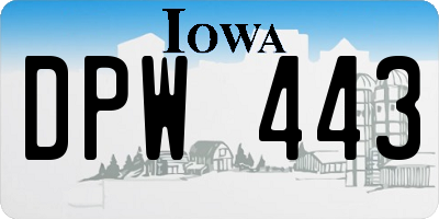 IA license plate DPW443