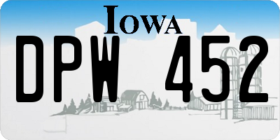 IA license plate DPW452