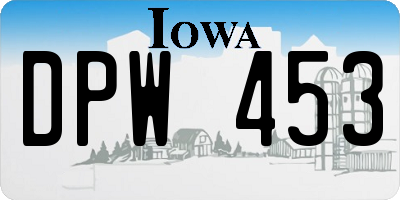 IA license plate DPW453