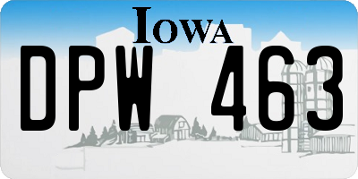 IA license plate DPW463