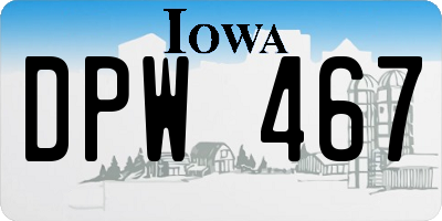 IA license plate DPW467