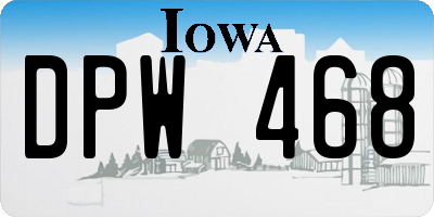 IA license plate DPW468