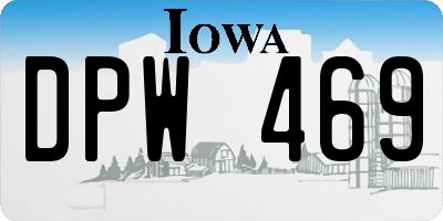 IA license plate DPW469