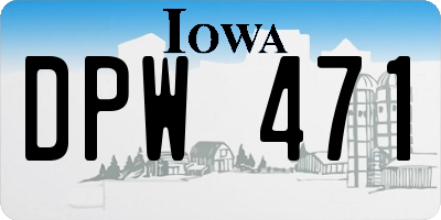 IA license plate DPW471