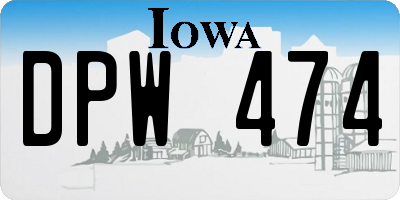 IA license plate DPW474