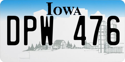 IA license plate DPW476