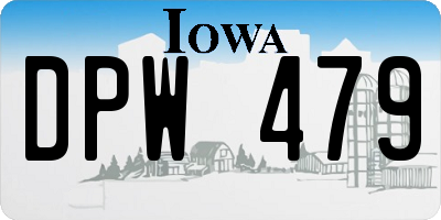 IA license plate DPW479