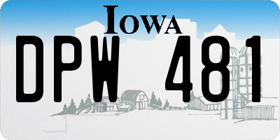 IA license plate DPW481