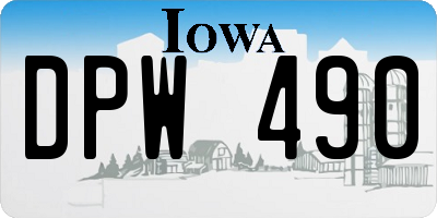 IA license plate DPW490