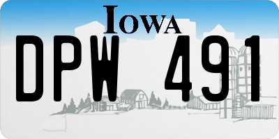 IA license plate DPW491