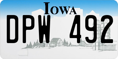 IA license plate DPW492