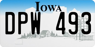 IA license plate DPW493