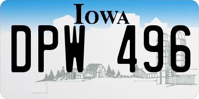 IA license plate DPW496