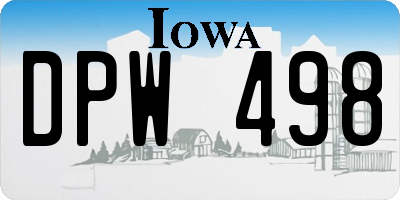 IA license plate DPW498