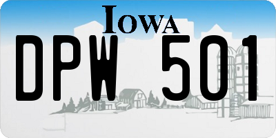 IA license plate DPW501