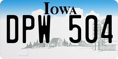 IA license plate DPW504