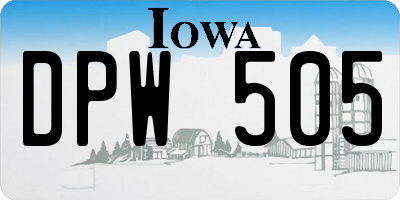 IA license plate DPW505
