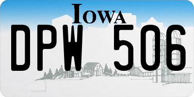 IA license plate DPW506