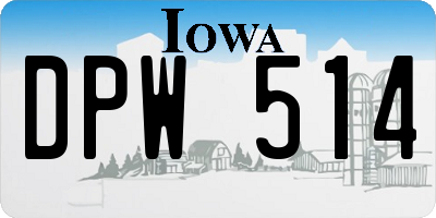 IA license plate DPW514