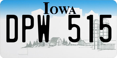 IA license plate DPW515