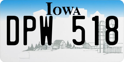 IA license plate DPW518