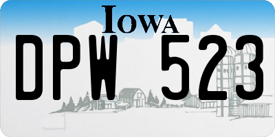 IA license plate DPW523