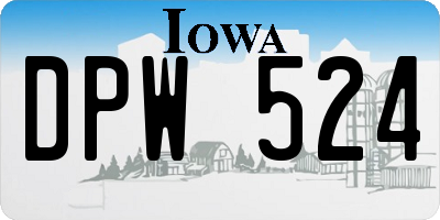 IA license plate DPW524