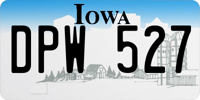 IA license plate DPW527