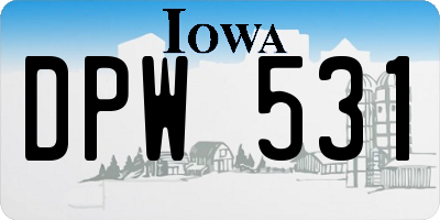 IA license plate DPW531