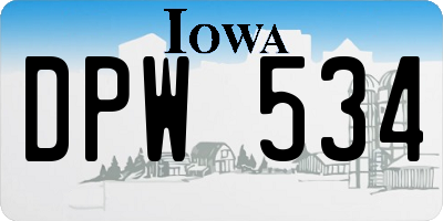 IA license plate DPW534
