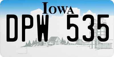 IA license plate DPW535