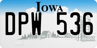 IA license plate DPW536