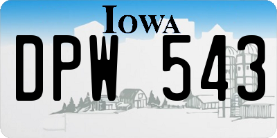 IA license plate DPW543