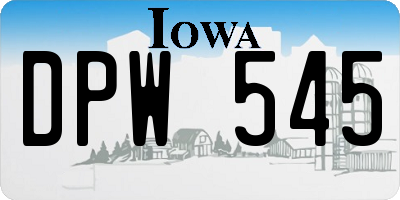 IA license plate DPW545
