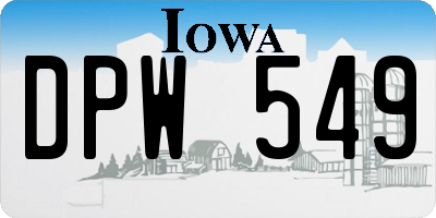 IA license plate DPW549