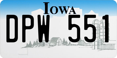 IA license plate DPW551
