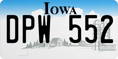 IA license plate DPW552