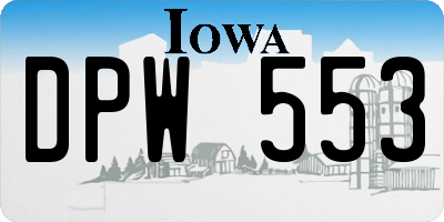 IA license plate DPW553