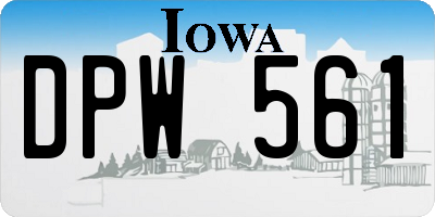 IA license plate DPW561